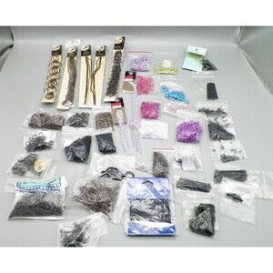 Black & Colorful Findings Lot Jewelry DIY 1 lb Chains Clasps Jump Rings Eye Pins